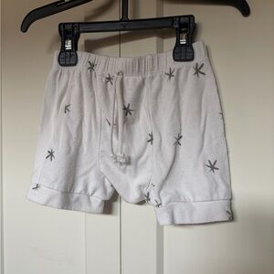 White Star-Print Modal Shorts